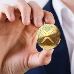 InnoGadgets XRP coin close-up texture reveals high-quality gold plating.