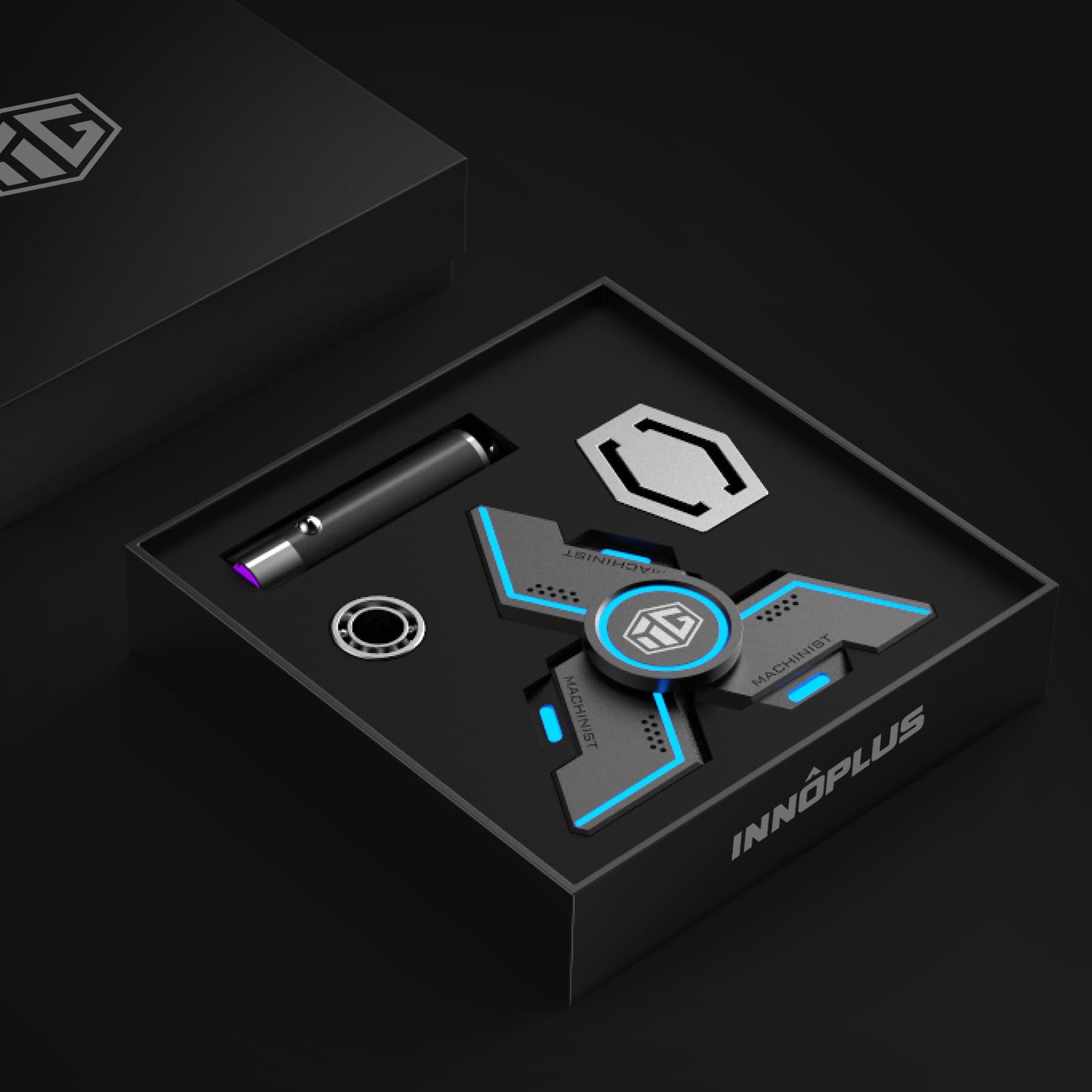 INNÔPLUS fidget spinner in attractive gift packaging.