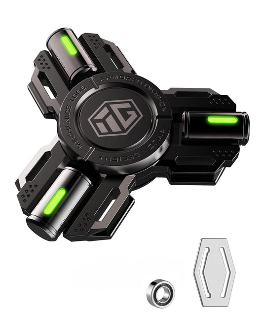INNÔPLUS fidget spinner glows in the dark after light exposure for nighttime focus.