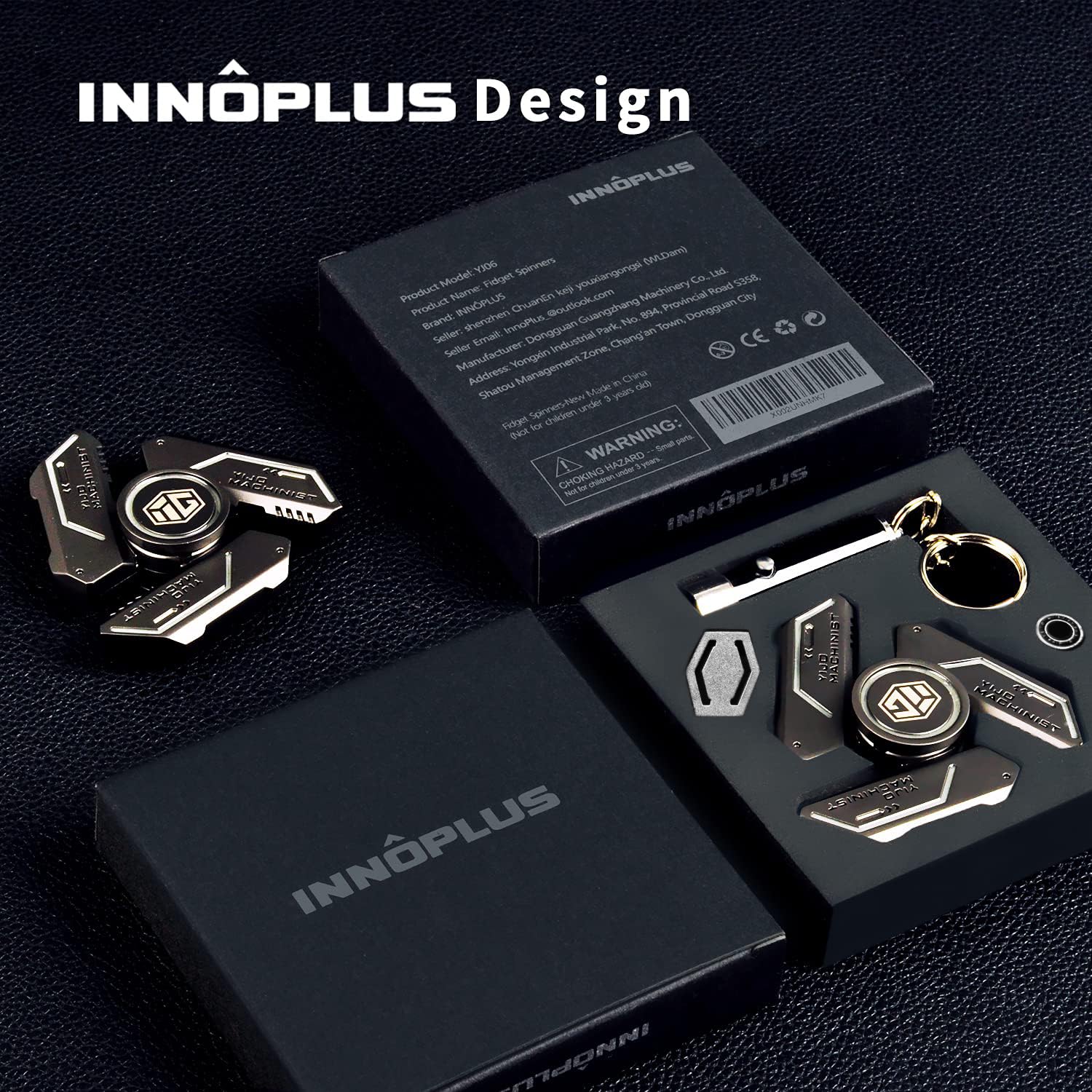 INNÔPLUS fidget spinner compact and portable for travel and desk use.