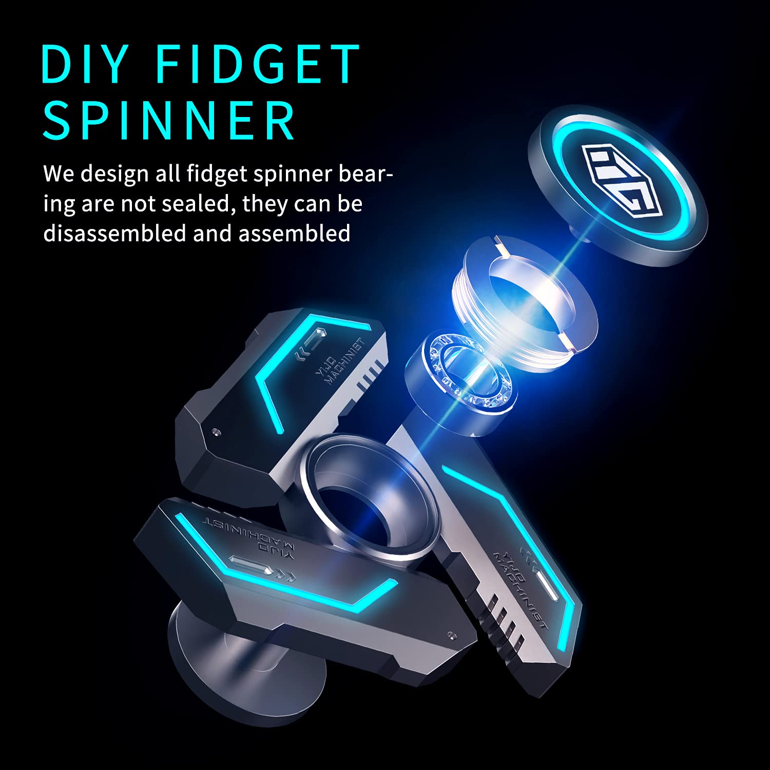 INNÔPLUS fidget spinner in action showing extended rotation time for focus sessions.
