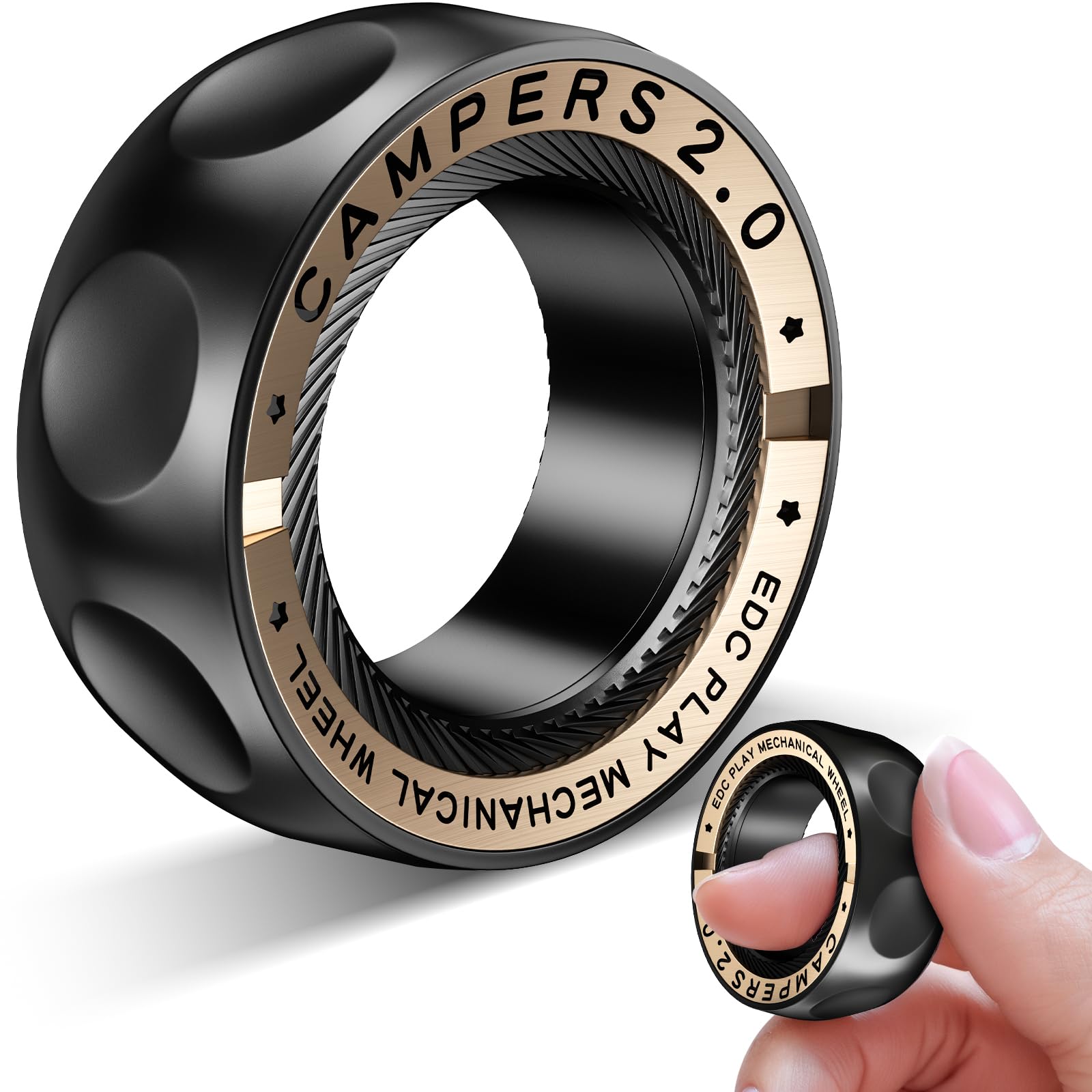 INNÔPLUS upgrade fidget-spinner ring with metal finish for durable grip during daily tasks.