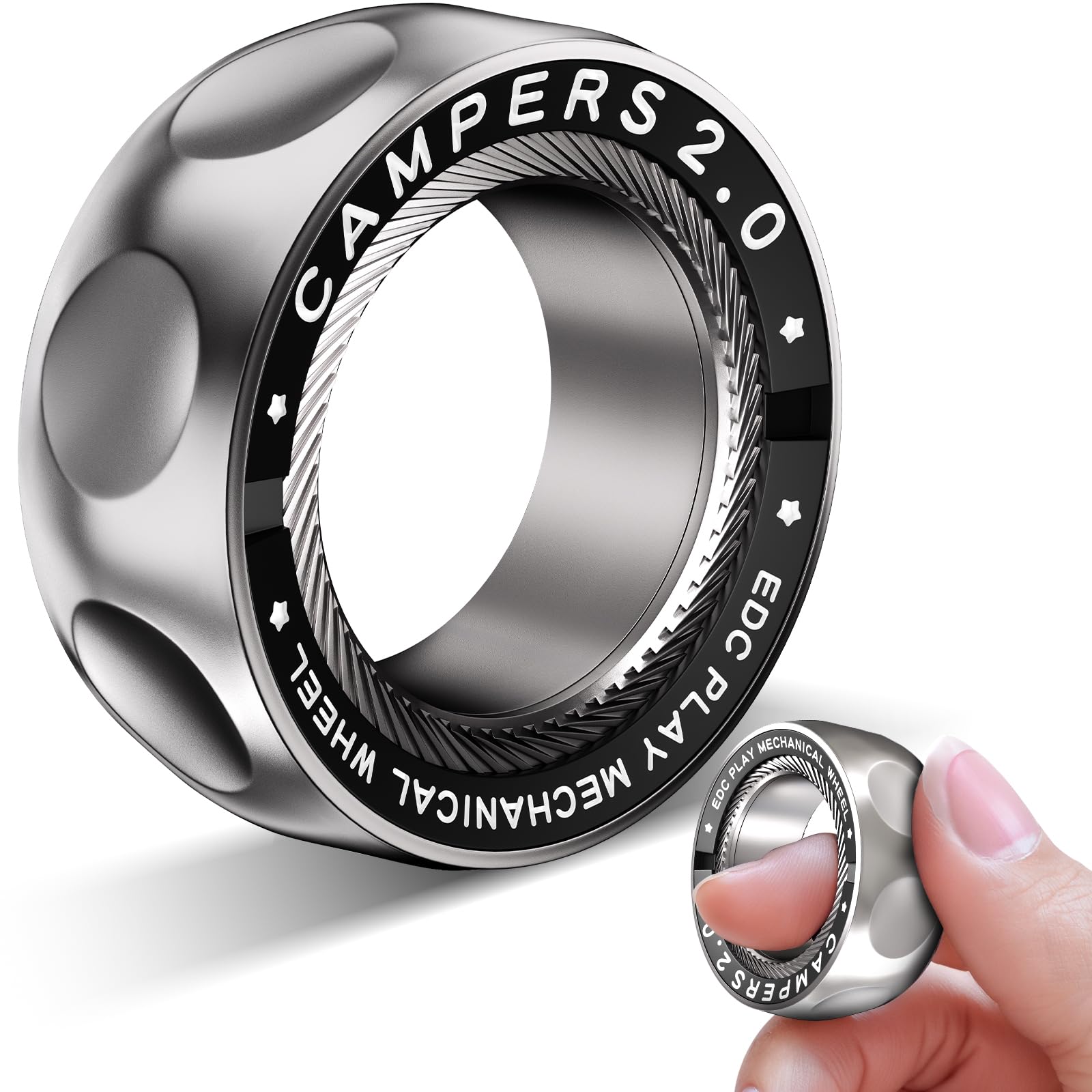 INNÔPLUS magnetic fidget spinner ring with dynamic outer design for focus