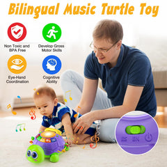 INNOSKY musical turtle toy tummy time mode supports neck and shoulder strength