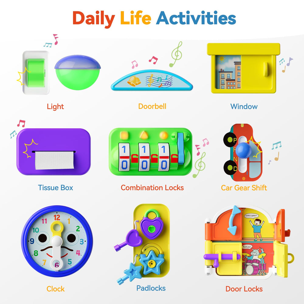 INNOSKY Busy Board clock and dial to support early time concepts