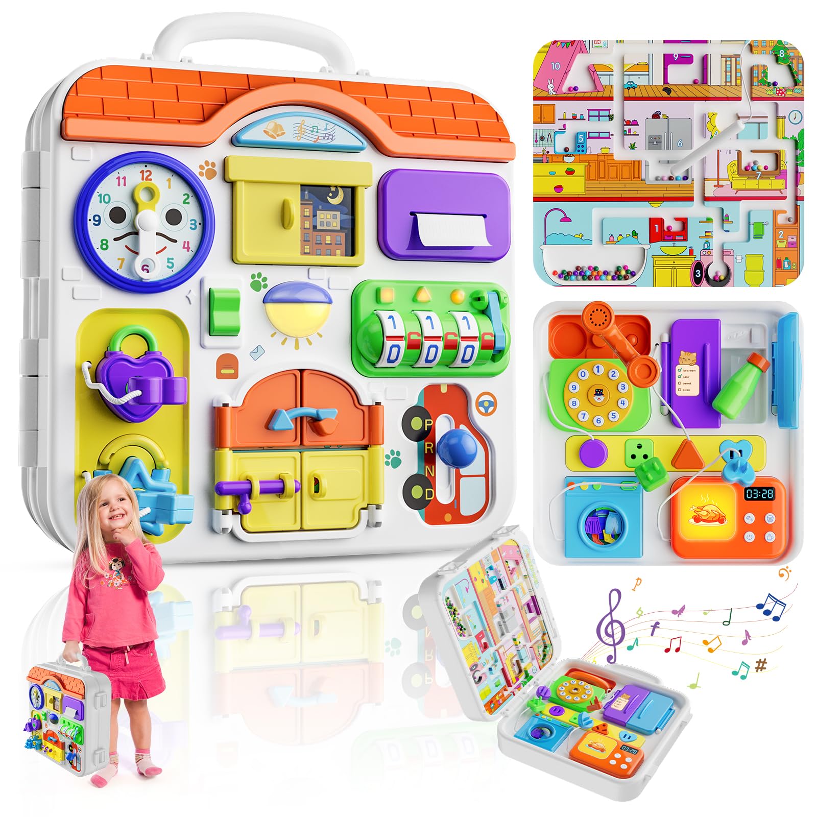 INNOSKY Busy Board magnetic color-number maze for color and number recognition