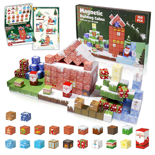 Innovakids magnetic blocks 150pcs tiles for creative building and sensory play; supports fine motor skills.