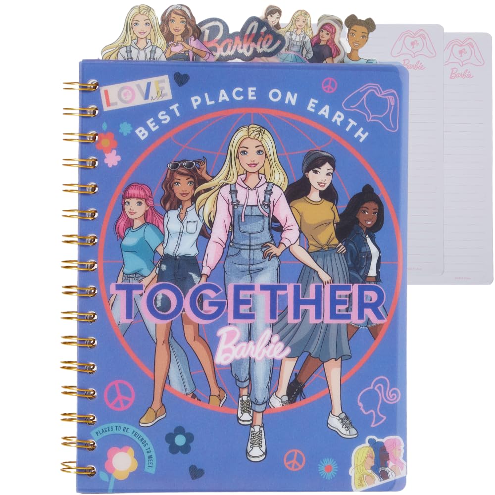 Innovative Designs Barbie Tab Journal cover close-up with purple hues for daily planning.