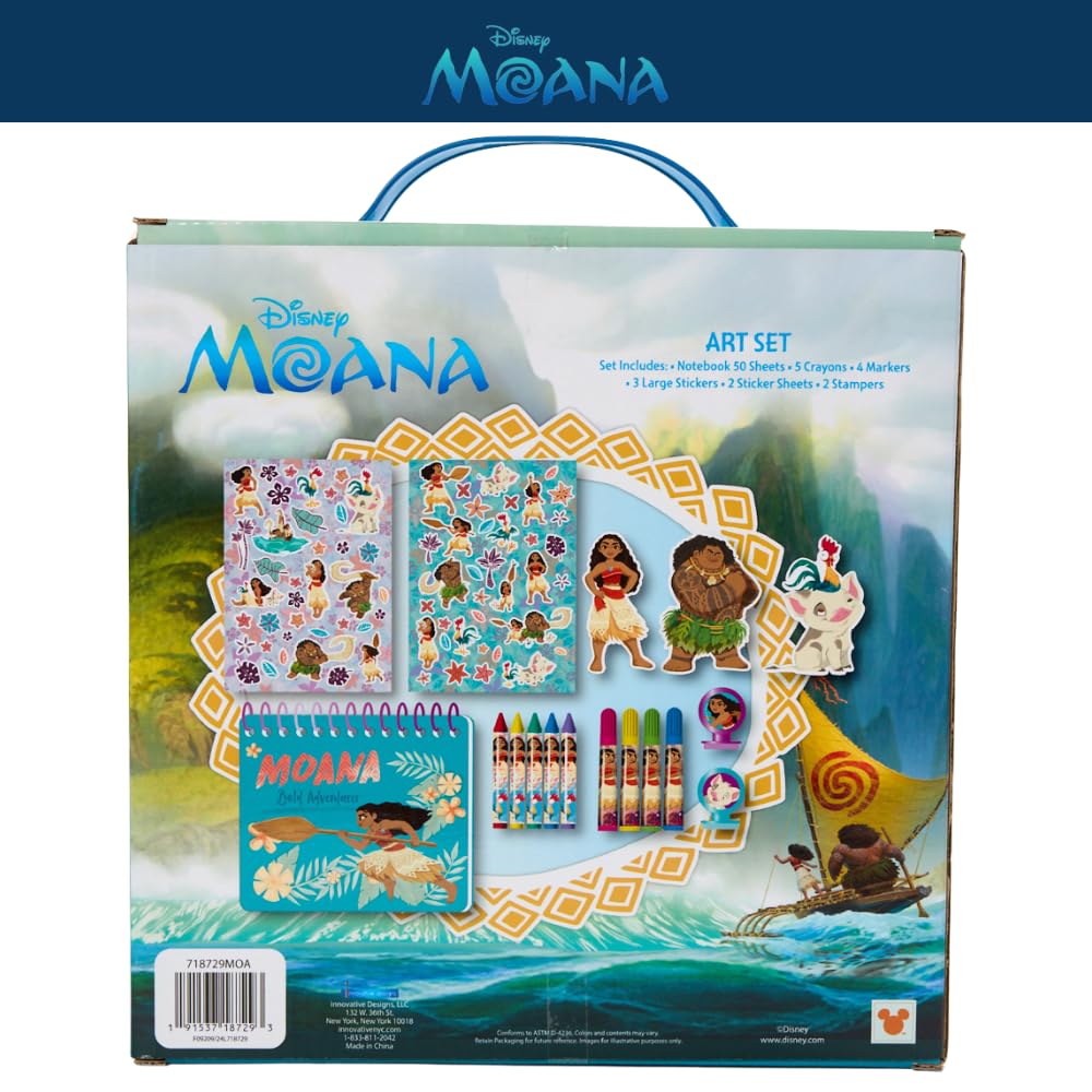 Innovative Designs Disney Moana art set carry case keeps supplies organized on the go