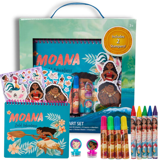 Innovative Designs Disney Moana art set spiral notebook featuring Moana characters for budding artists
