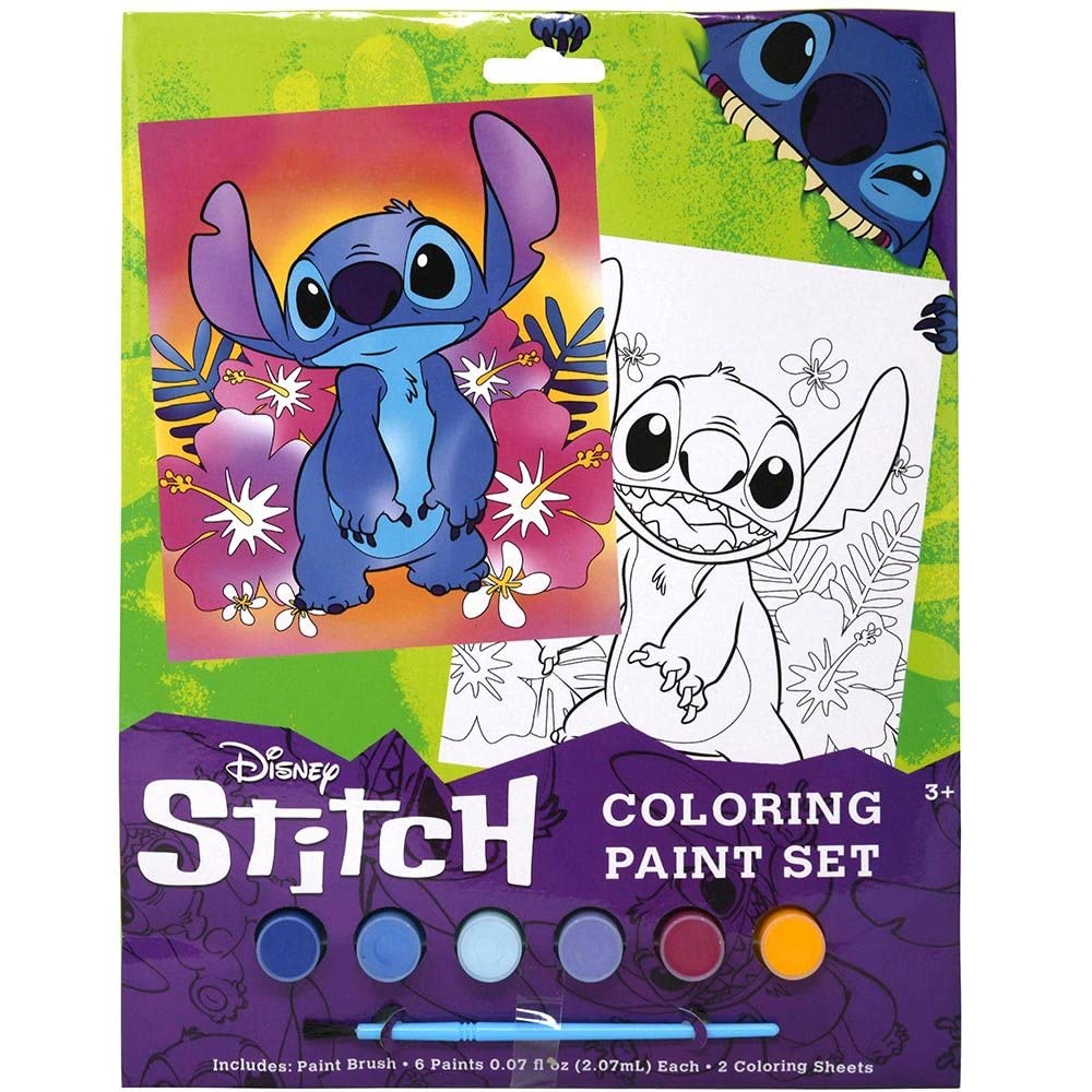 Innovative Designs Disney Stitch paint set with paints and brush for kids' art activities