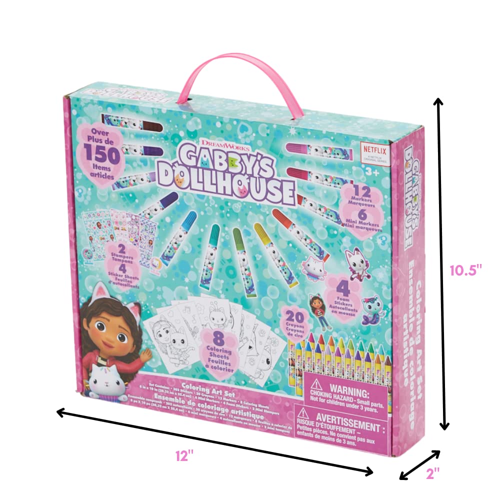 Innovative Designs Gabby's Dollhouse art set with 8 coloring sheets for variety.