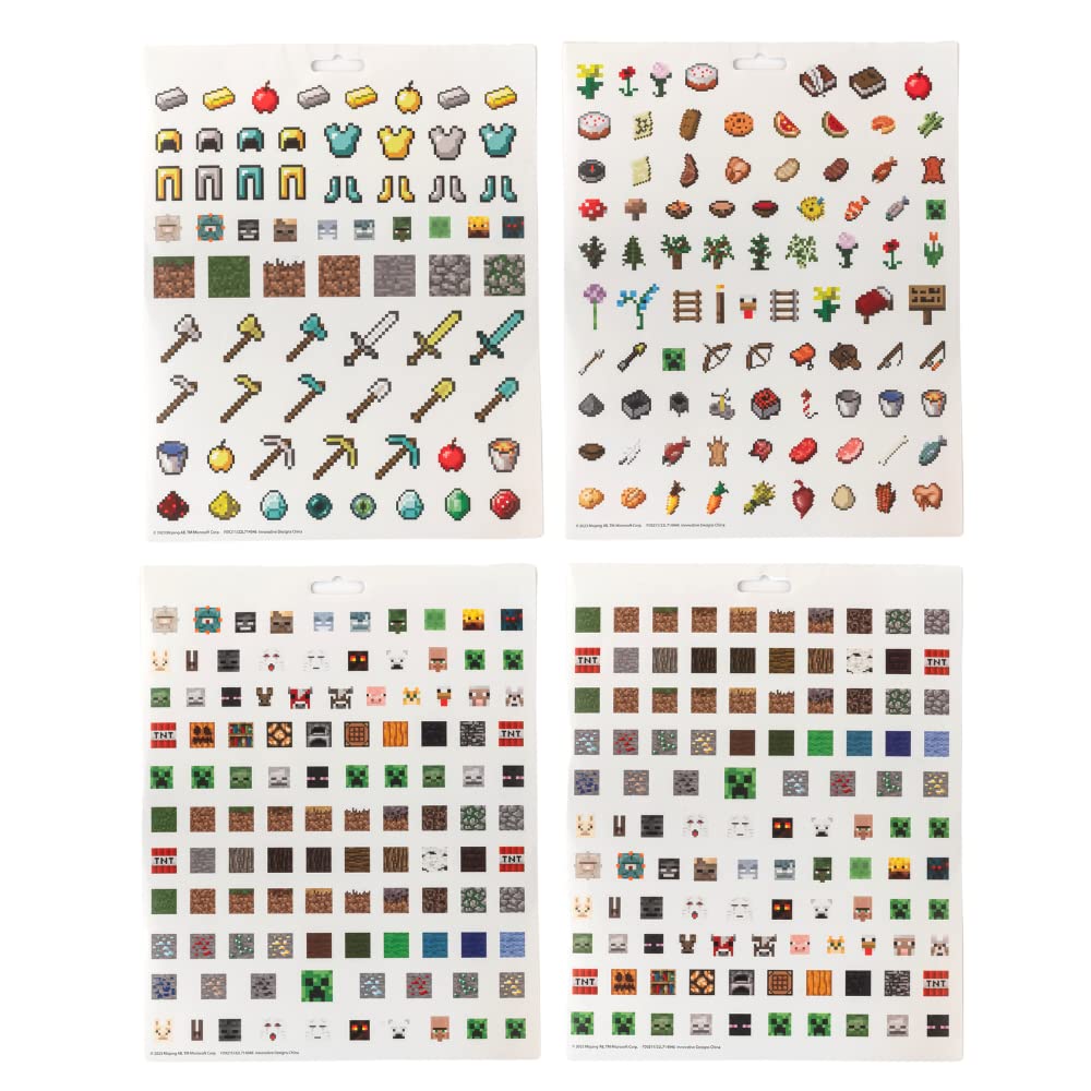 Innovative Designs Minecraft stickers characters like Steve and Creeper spark imaginative play.