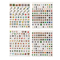 Innovative Designs Minecraft stickers bright colors attract attention on water bottles and backpacks.