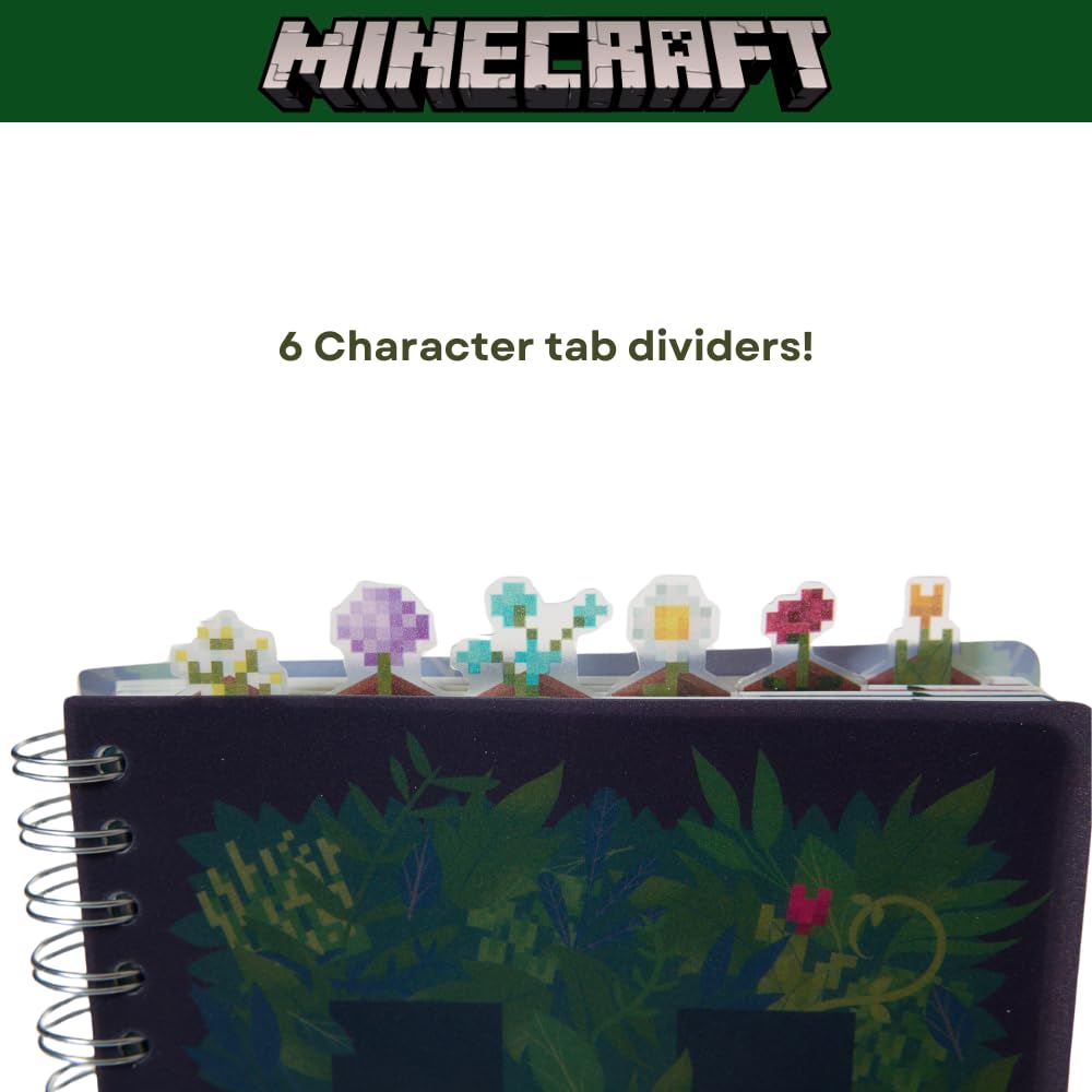 Innovative Designs Minecraft Tab Journal spiral binding open, pages lay flat for easy writing.