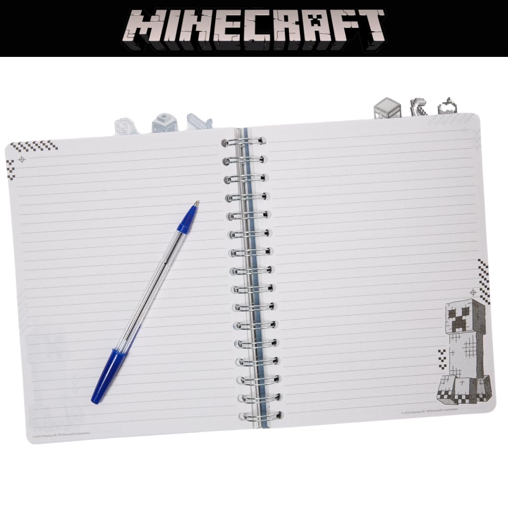 Innovative Designs Minecraft Tab Journal spiral binding lies flat for easy writing