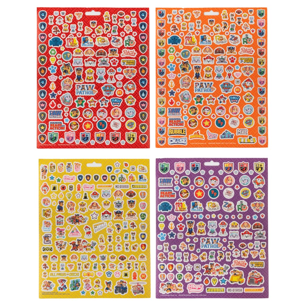 Innovative Designs Paw Patrol stickers for lunchboxes and water bottles add personal flair.