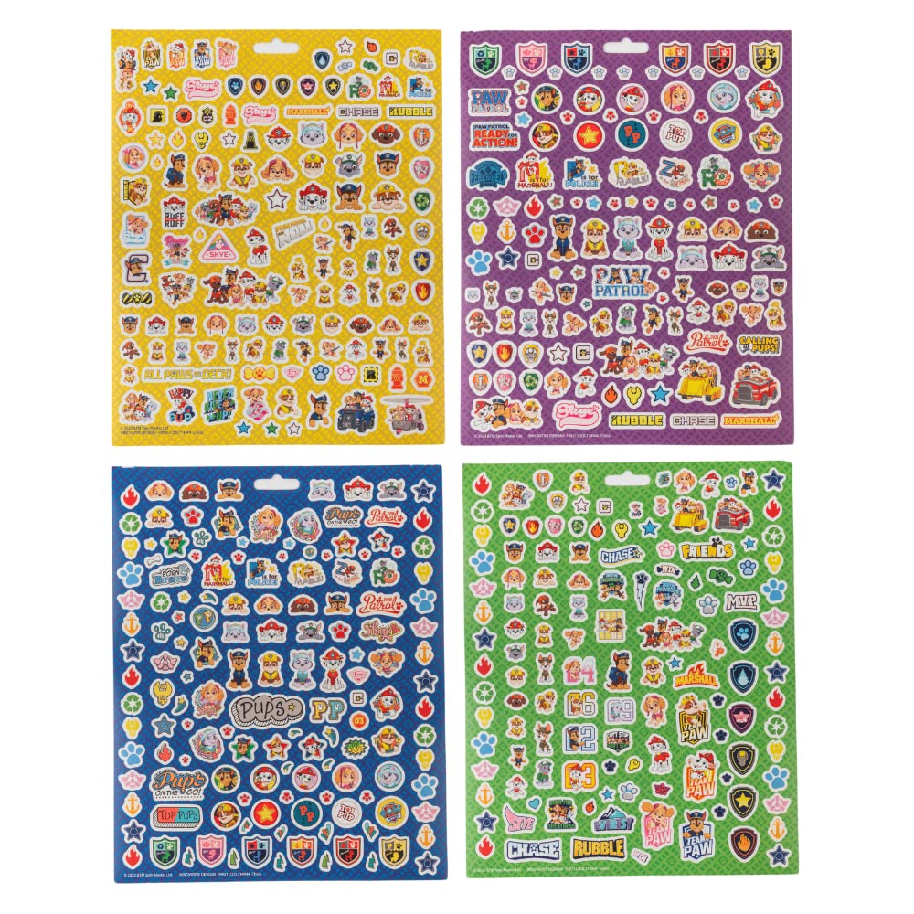 Innovative Designs Paw Patrol stickers brighten notebooks and scrapbooks with vibrant colors.