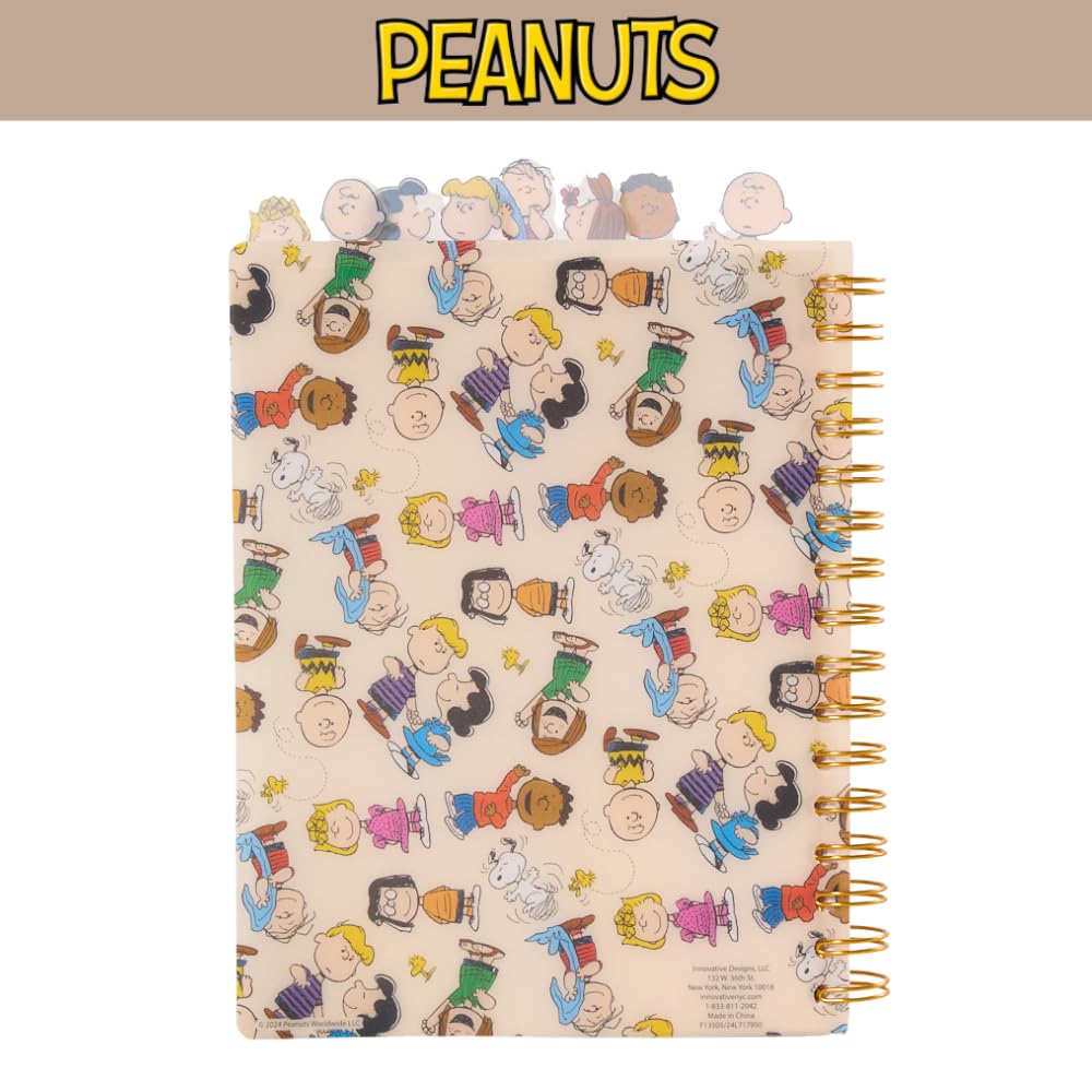 Spiral binding lays flat for comfortable writing at a desk, class, or commute.