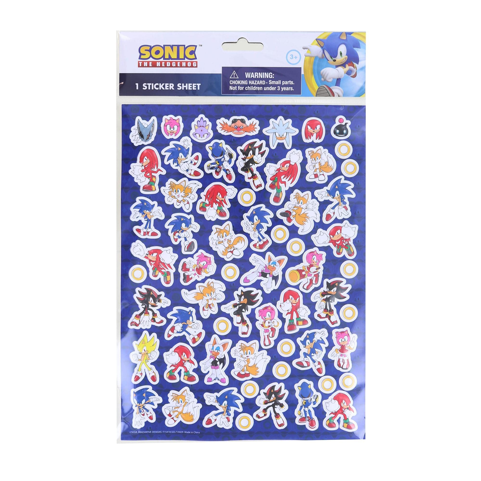 Innovative Designs Sonic raised sticker sheet characters close-up for stickers and crafts.