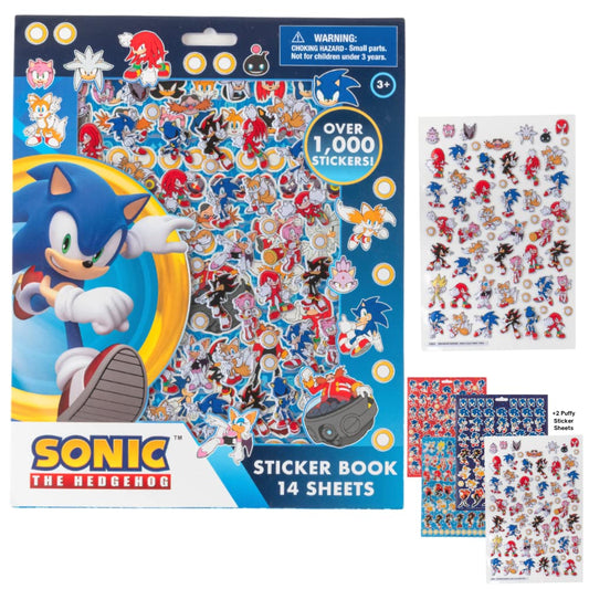 Innovative Designs Sonic Sticker Book Set cover with bold characters for creative kids' crafts.