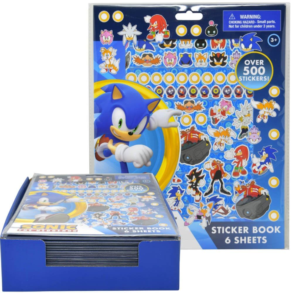 Innovative Designs Sonic sticker book page featuring Sonic characters for colorful, creative notebooks and scrapbooks.