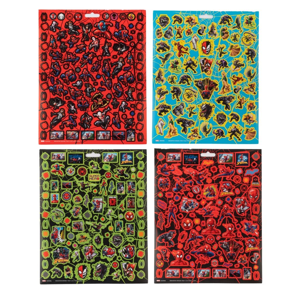 Innovative Designs Spiderman puffy stickers sheet-two adds tactile appeal to projects.