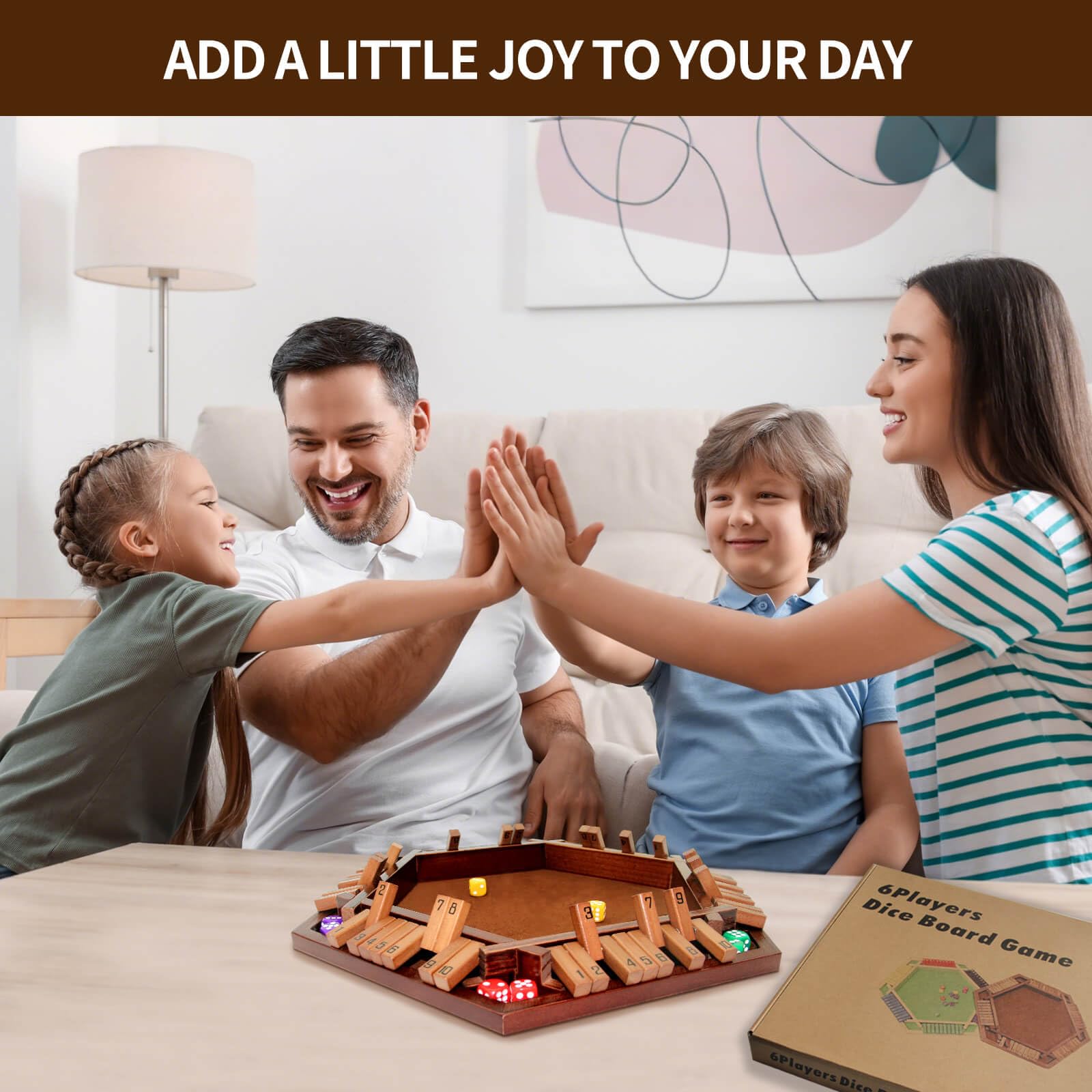 INNOVJOPRO Shut The Box durable wooden construction for long-lasting play.