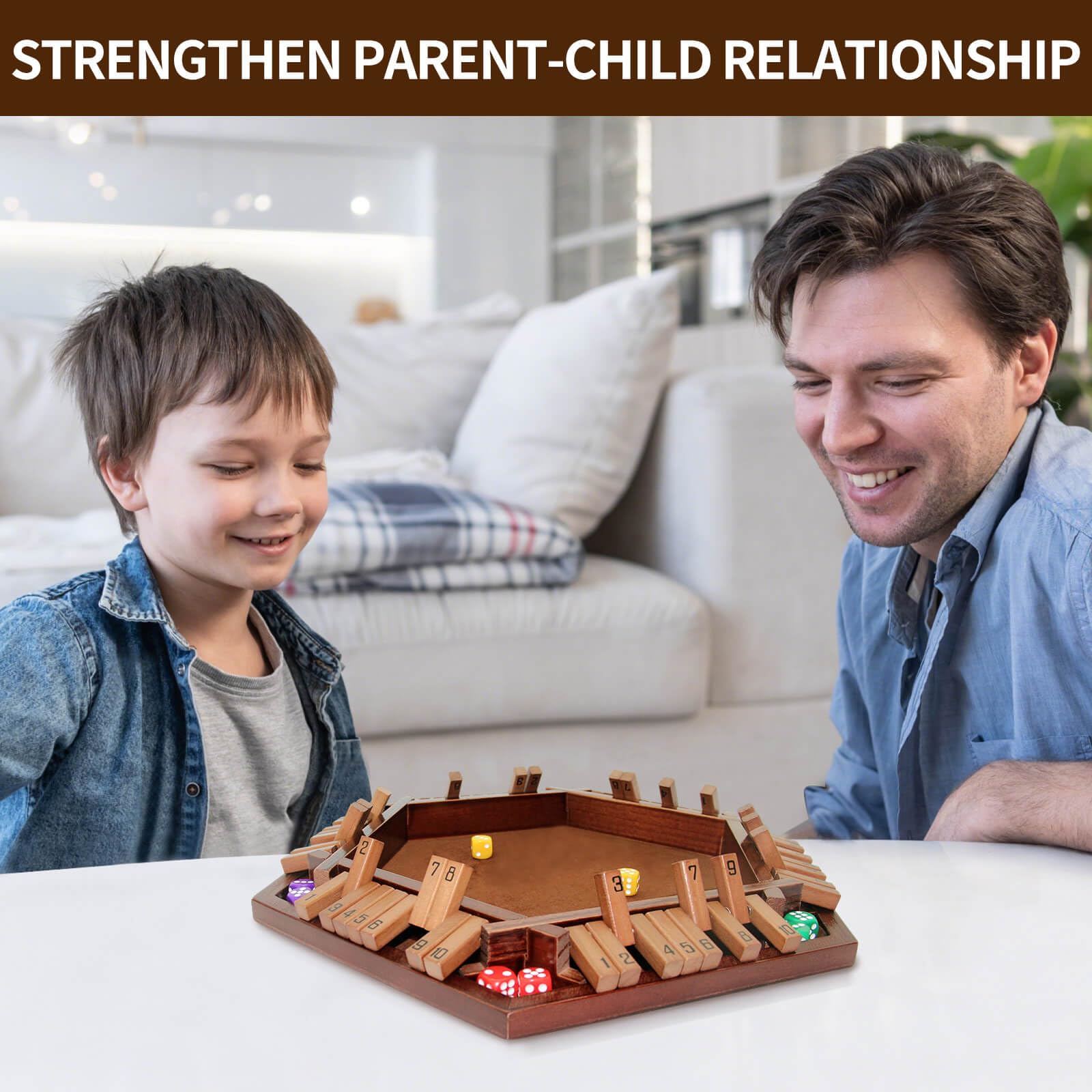 INNOVJOPRO Shut The Box game with instructions supports easy learning.