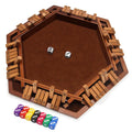 INNOVJOPRO Shut The Box wooden box with dice for family game nights.