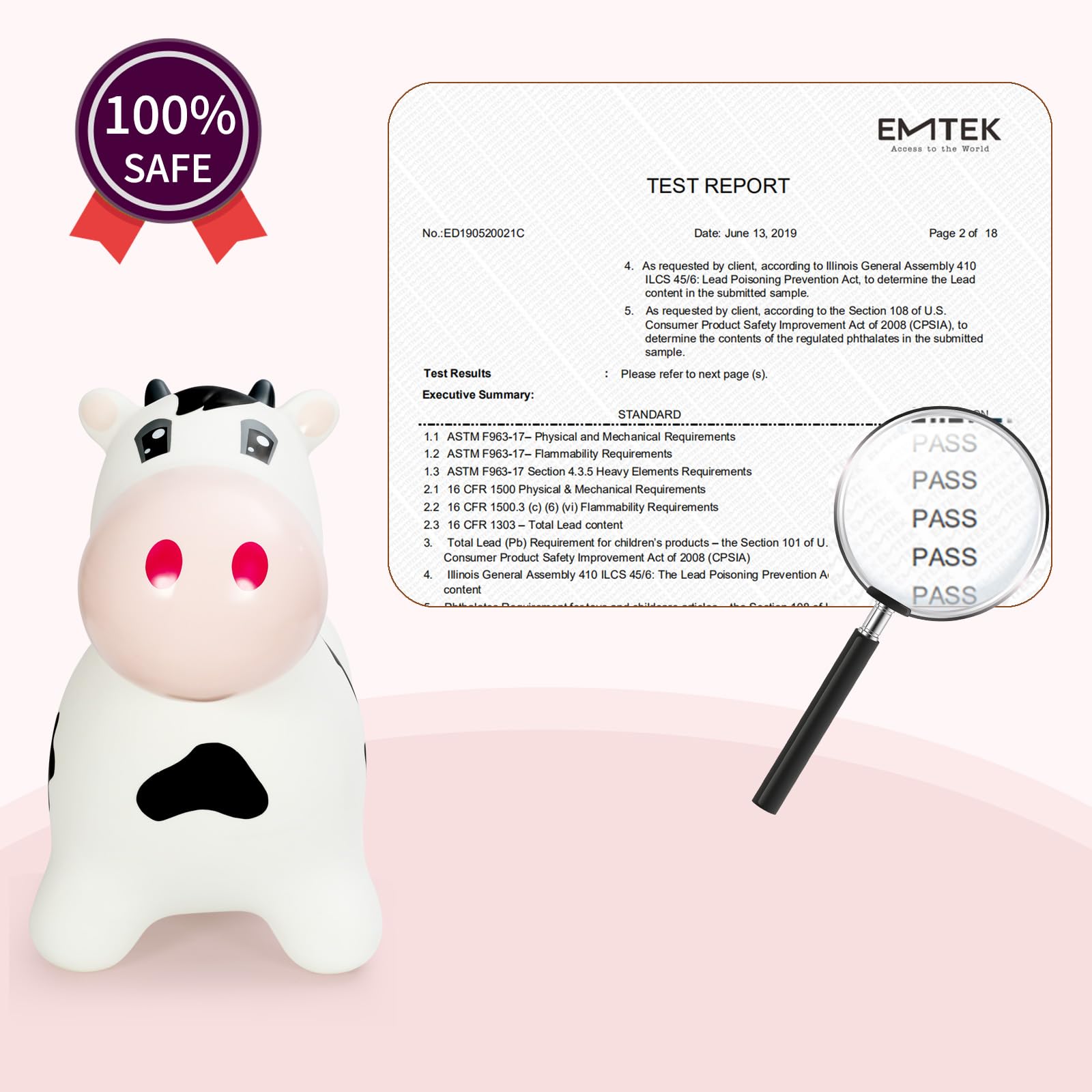 INPANY Bouncy Cow Hopper durable material closeup highlights longevity