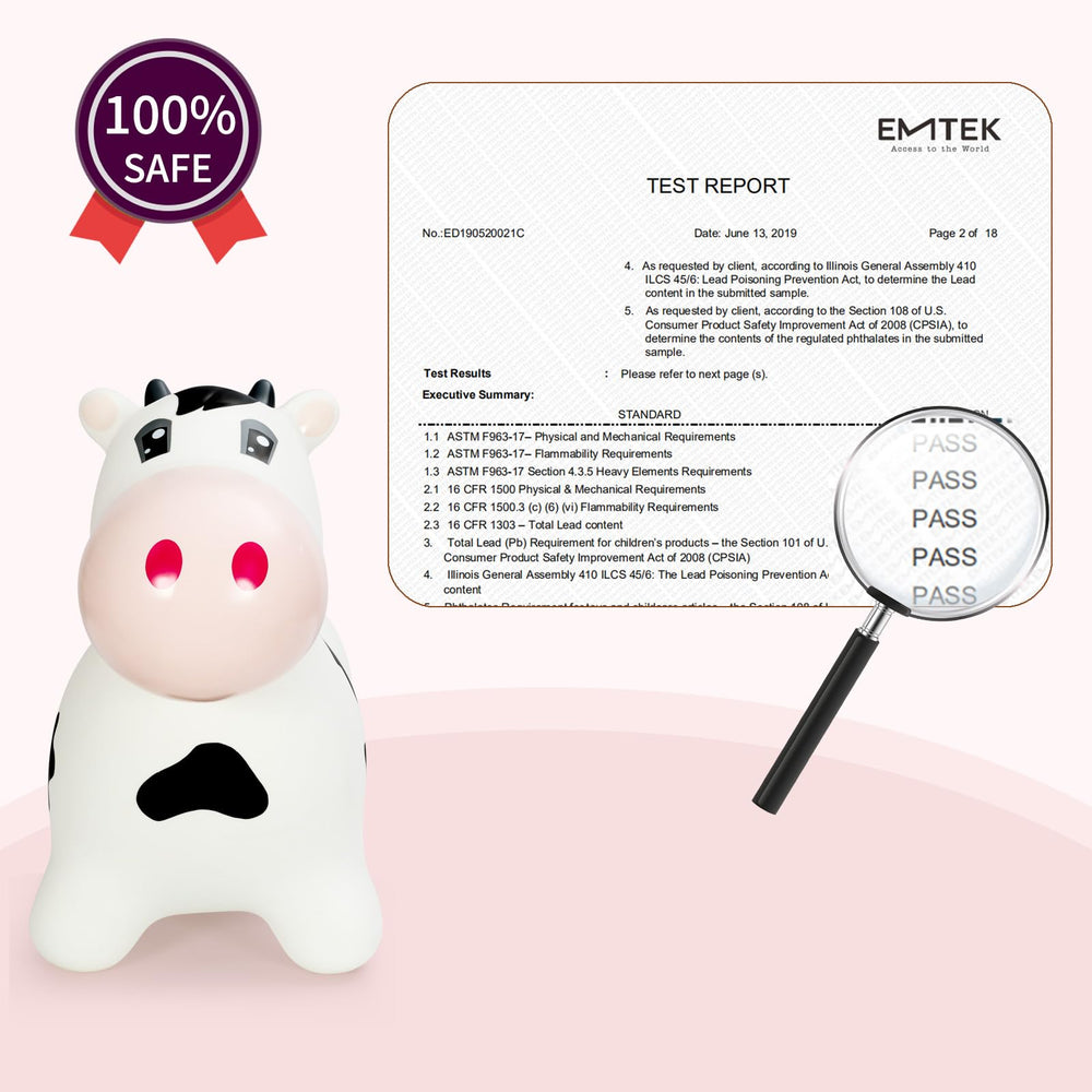 INPANY Bouncy Cow Hopper durable material closeup highlights longevity