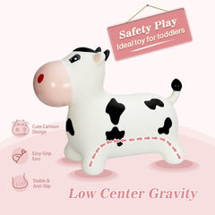 INPANY Bouncy Cow Hopper inflation area detail shows easy setup