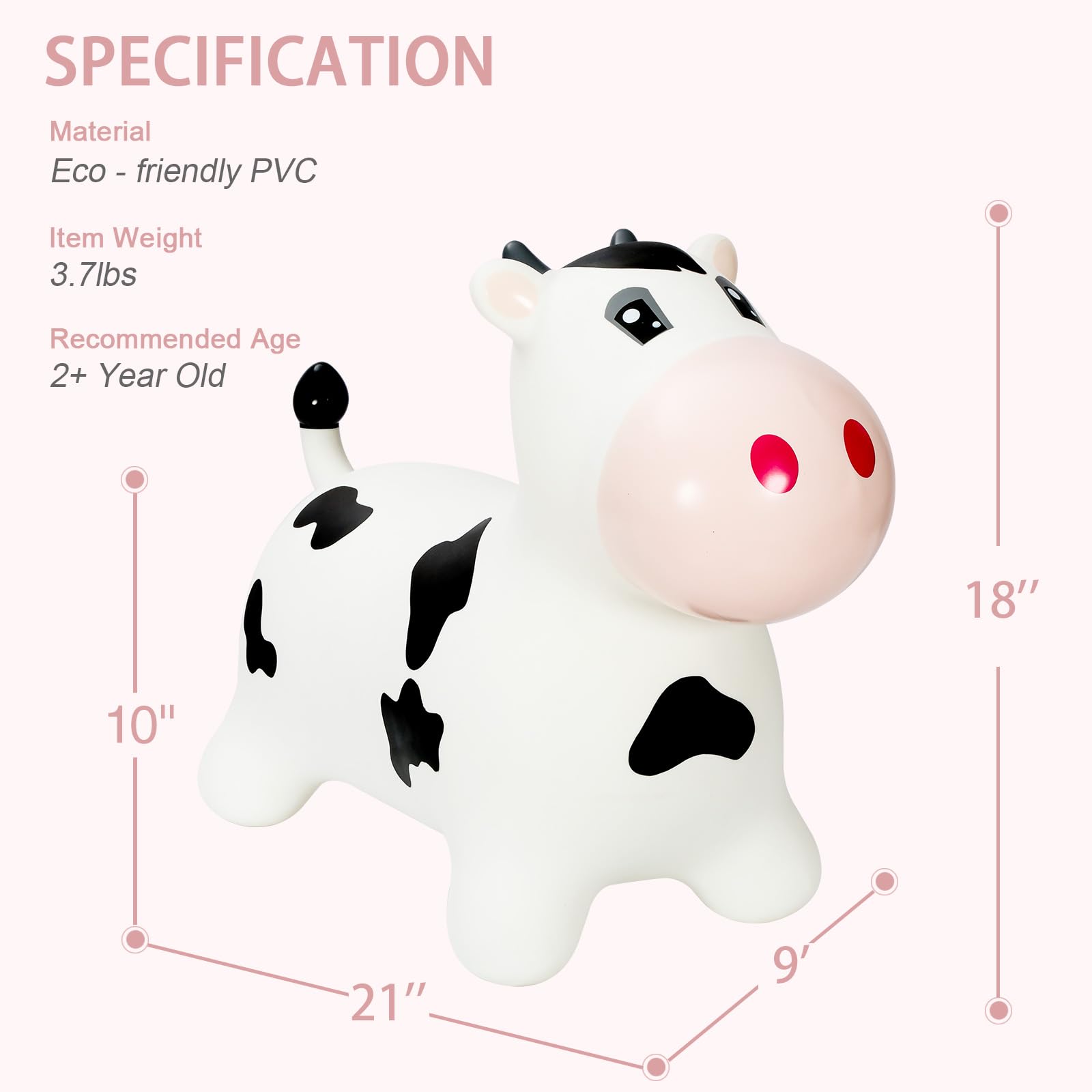 INPANY Bouncy Cow Hopper side view supports coordinated movement outdoors