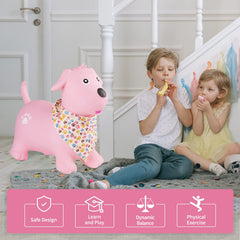INPANY Bouncy Dog Hopper inflation valve showcased for quick setup