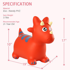 INPANY bouncy horse back view highlights durability for energetic toddlers.