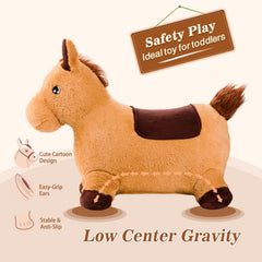 Child riding the INPANY Bouncy Horse in action for active play