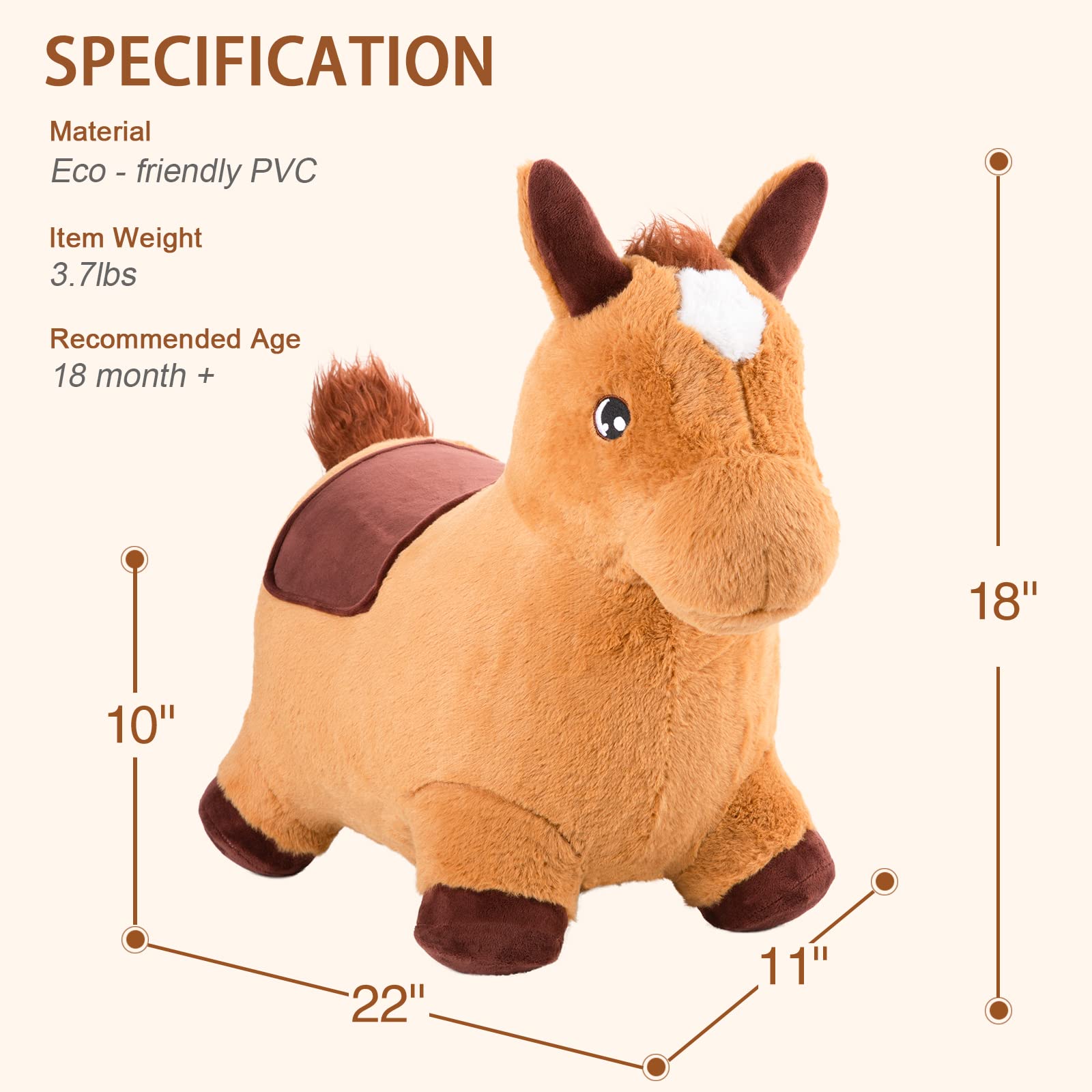 Durable inner liner of INPANY Bouncy Horse supports safe bouncing