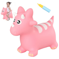 INPANY bouncy horse inflatable with dinosaur design, soft material for safe indoor play.