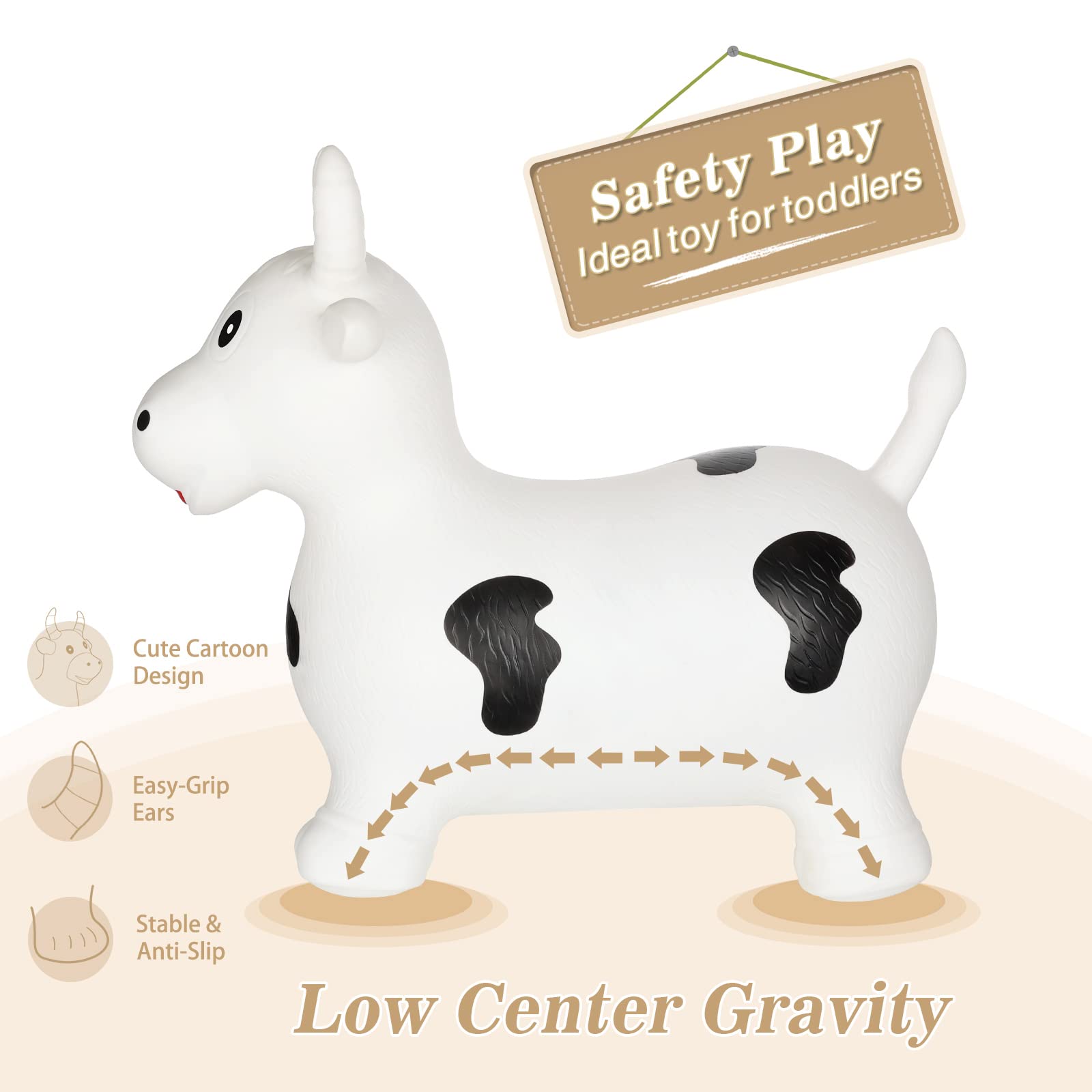 INPANY cow hopper features a cute face that sparks imagination