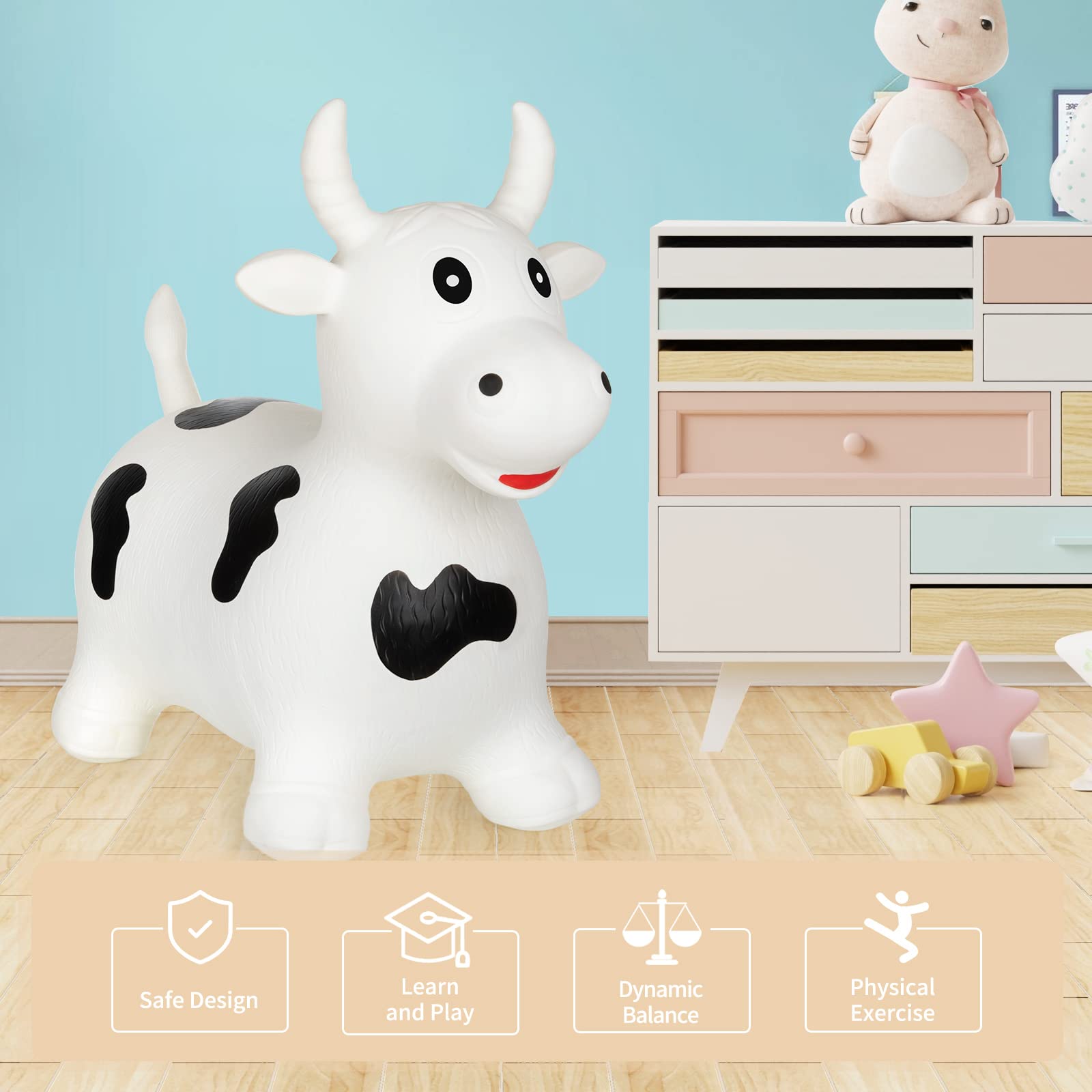 INPANY cow hopper includes an inflation pump for quick setup