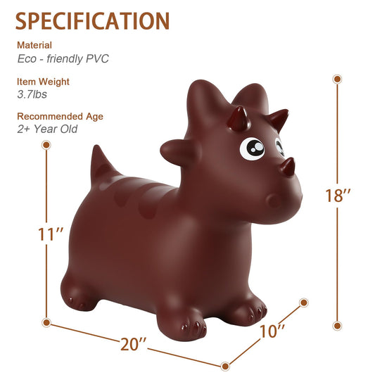 INPANY Dinosaur Hopper toy play closeup, sturdy material supports growing confidence.