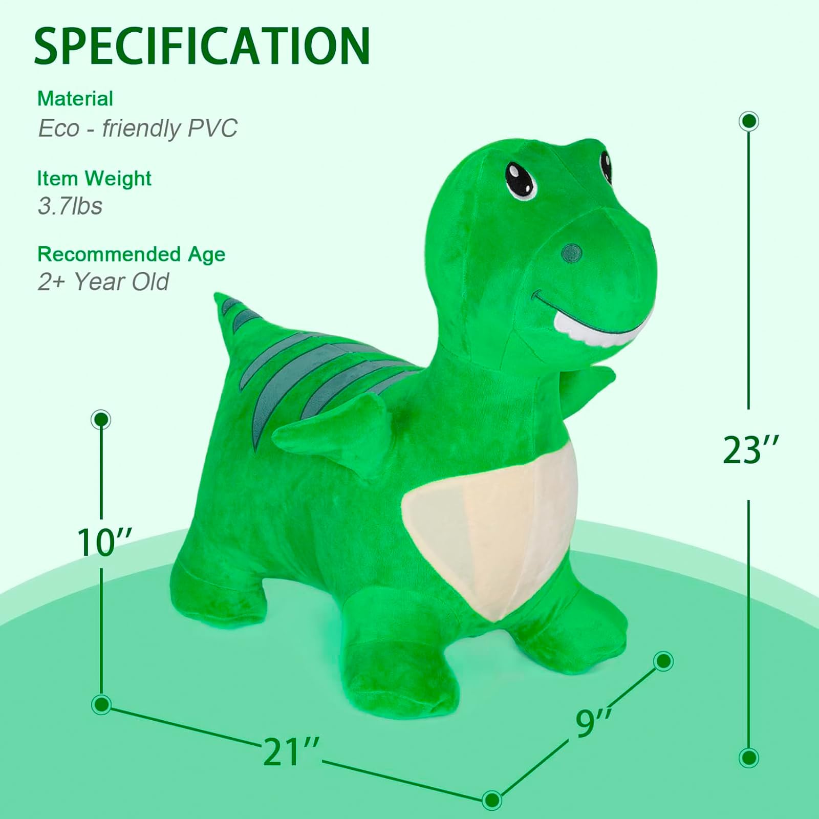 INPANY Dinosaur Hopper supports up to 100 lbs for durable fun and growth.