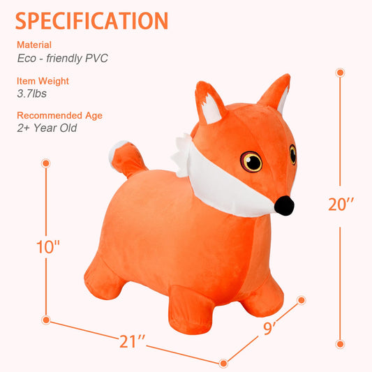 INPANY Fox Hopper front view; cute plush character for imaginative play.