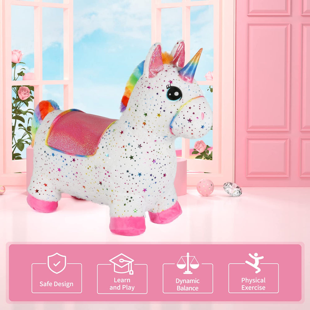 Portable ride-on hopper supports gentle exercise and imaginative adventures.