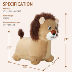 INPANY lion hopper plush cover features durable soft fabric for gentle play