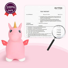 INPANY Unicorn Bouncy Horse indoor outdoor use for versatile play.