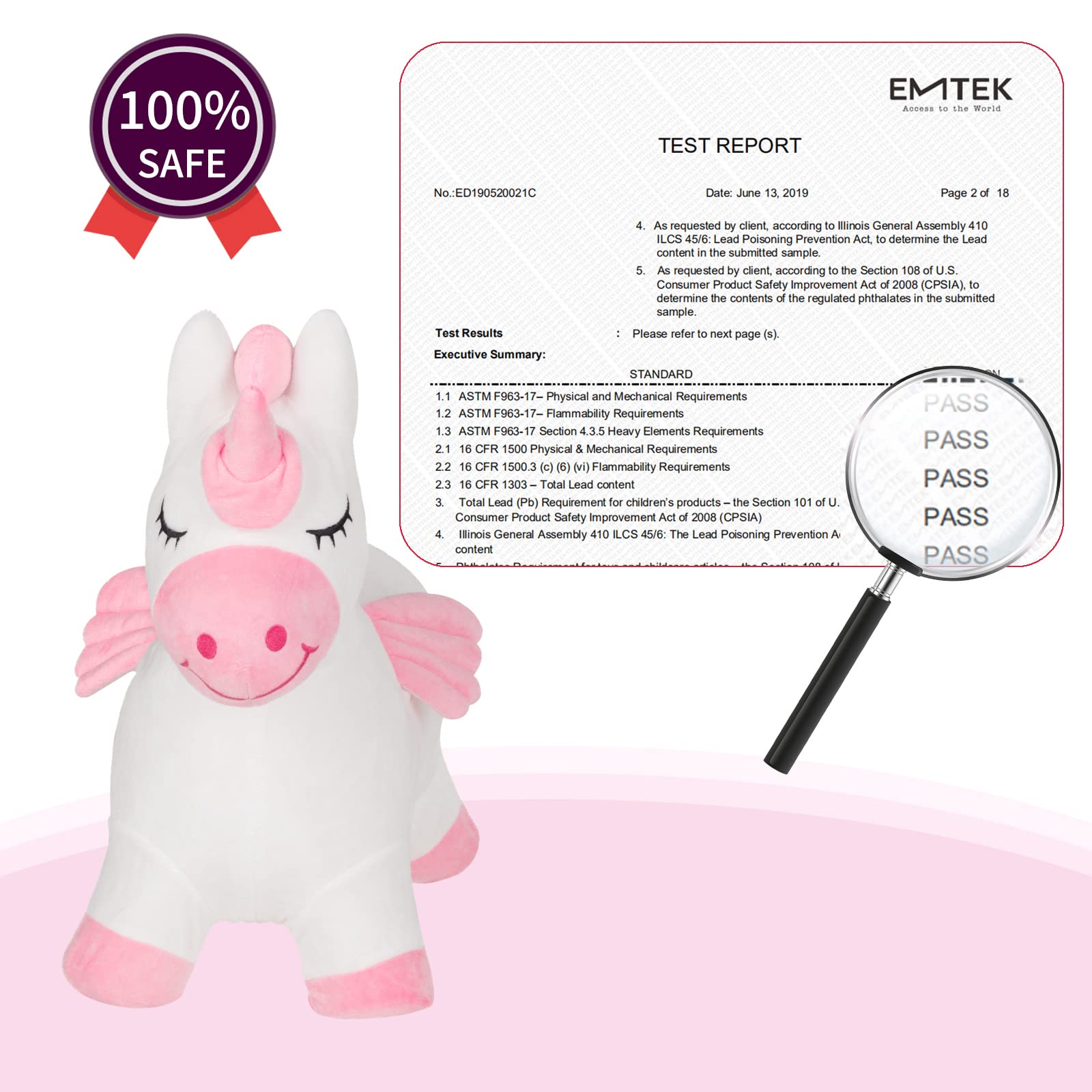 INPANY Unicorn Bouncy Horse Toy indoor outdoor use in playroom garden