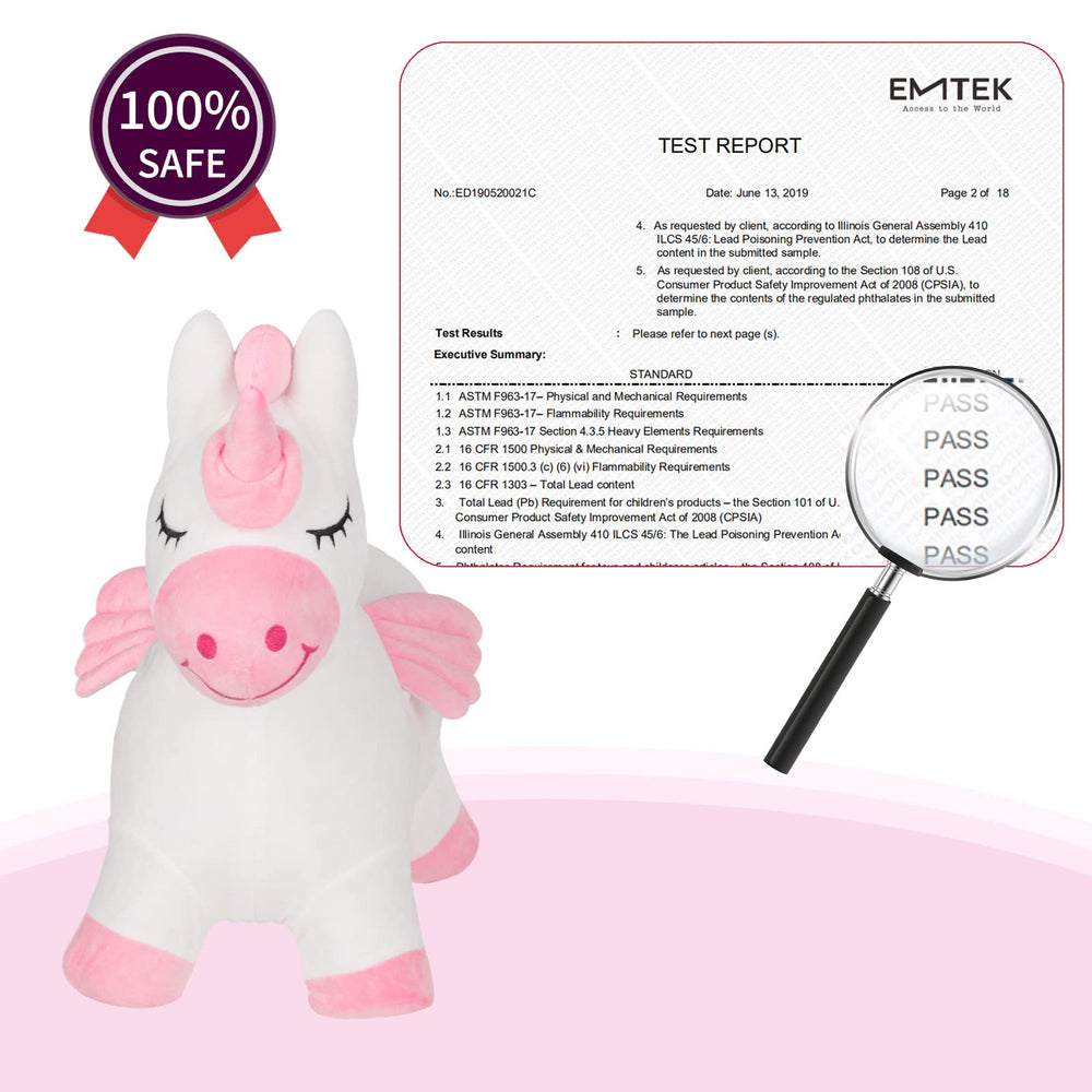 INPANY Unicorn Bouncy Horse Toy indoor outdoor use in playroom garden