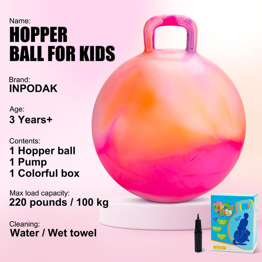 INPODAK 18-inch hopper ball delivers lively bounce for balance and coordination practice.